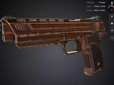 Brown Pistol 3D model get
