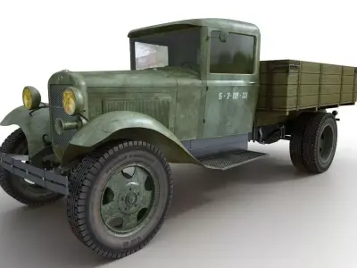 GAZ-AA wwii military truck 3D model