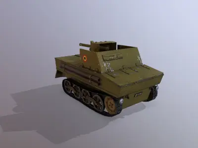 T13 Type 1 - WWII Tank Belgian Army Low-poly 3D model