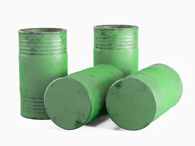Old Steel Barrel 03 Low-poly 3D model