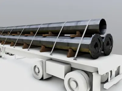CARGO MODELS FOR TRUCK TRAILER-Polygon Pole Type-3-1 3D model