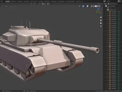 Centurion Tank Base Mesh  Low-poly 3D model