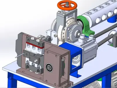 High-Speed Wire Straightening and Cutting Machine 3D model
