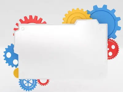 Machine mechanical gears plate 3d model 3D model