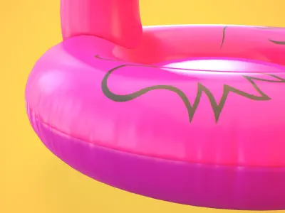 Flamingo Rubber Low-poly 3D model