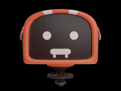 Robot Cartoon IA Low-poly 3D model