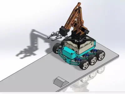 RC car with Robotic Arm and suspension Damper system 3D print model