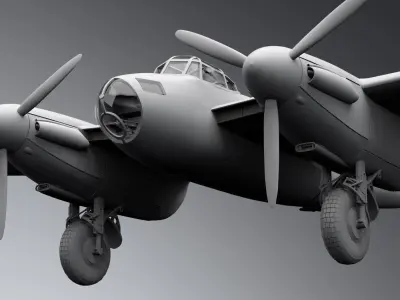 De Havilland Mosquito late scale model 3D print model