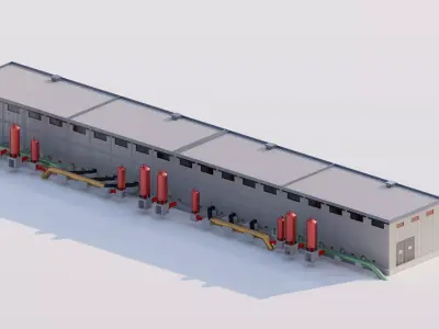 Warehouse-Warehouse Building  3D model buy