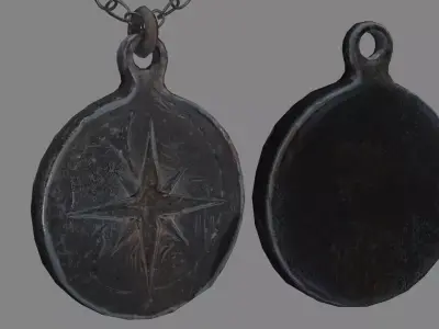 Necklace rusty - gameready 3d model with PBR Low-poly 3D model