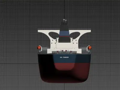Tankers 3D model ship on screen Low-poly 3D model