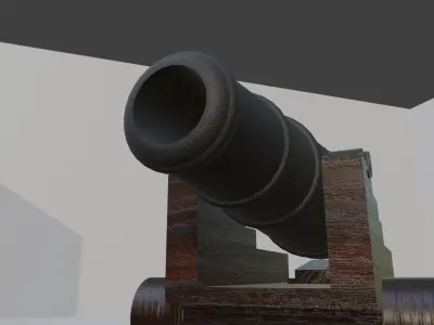 Pirate Cannon Low-poly 3D model order