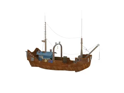 Cargo Ship 3D Model Low-poly 3D model purchase
