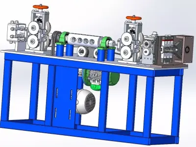 High-Speed Wire Straightening and Cutting Machine 3D model