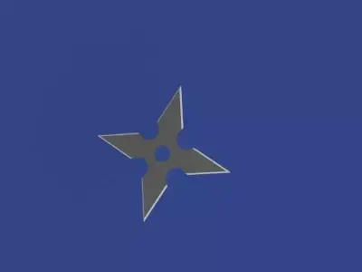 Shiriken shinobi star Low-poly 3D model