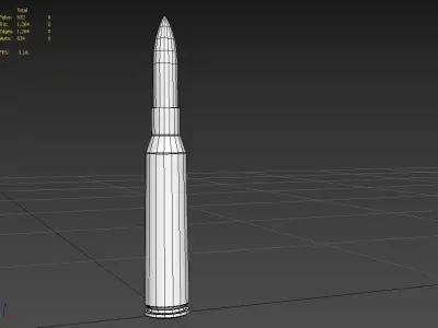 65 x 57 mm SR Mauser Ammo Low-poly 3D model