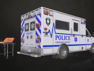 Ambulance Type 3 - V4 Low-poly 3D model