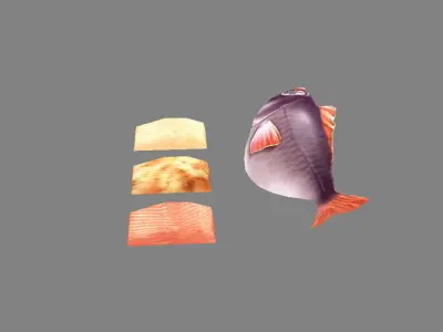 Cartoon fish Low-poly 3D model 3