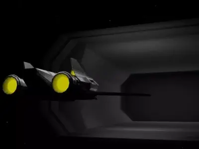 Sci-Fi Fighter Jet Low-poly 3D model