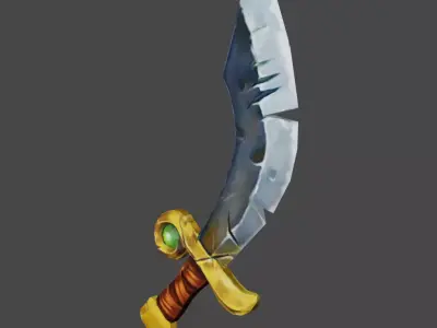 Sword Low-poly 3D model 15