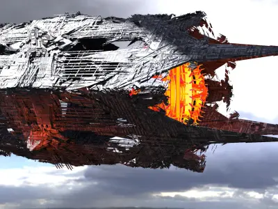 Grand Cigar Planet decimator ship 3D model
