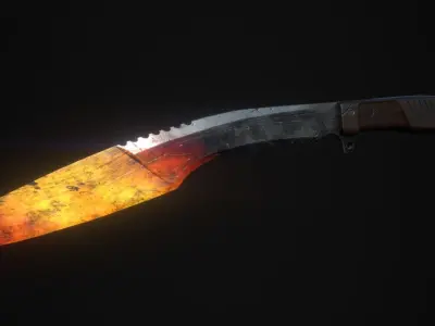 Kukri Blade Low-poly 3D model