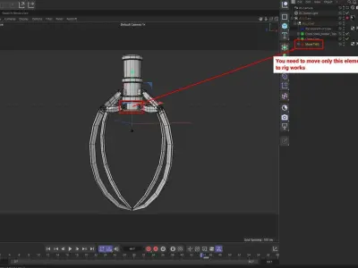 Metal realistic Claw with RIG 3D model