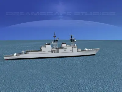 Spruance Class DD974 USS Compte De Grass 3D model