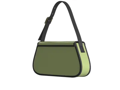 Yellowish green Leather Flap Bag 3D model