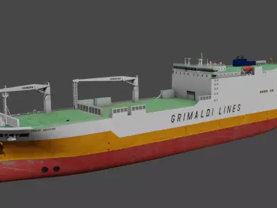 RO-RO Ship GREAT ABIDJAN Low-poly 3D model