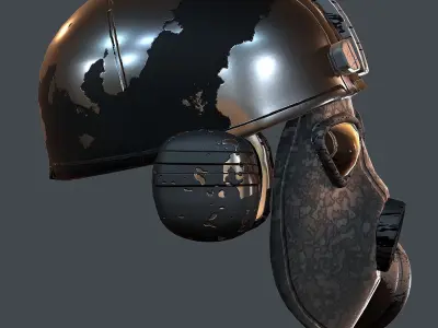 Gas mask helmet 3d model scifi Low-poly  Low-poly 3D model 29