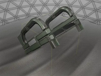 Sci-Fi Stairs - 2 - Green Version Low-poly 3D model