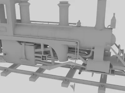 Locomotive steam Free low-poly 3D model
