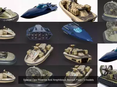 Special Ops Riverine And Amphibious Assault Fleet 3D Model Pack