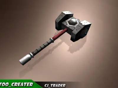 Strong Mace Fantasy Low-Poly 3D Model Low-poly 3D model