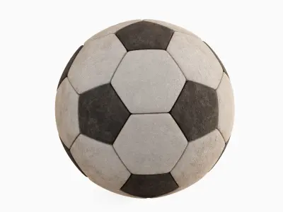 Old Leather Soccer Ball 04 3D model