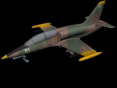 Aero L39 Albatros Jet Game Ready Military Aircraft 3D Model Low-poly 3D model