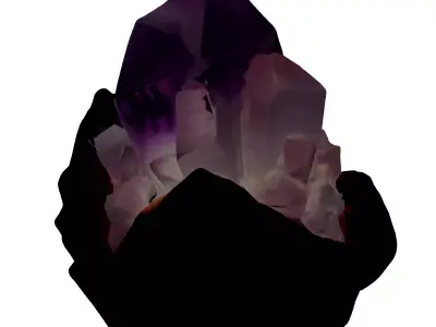 Glowing Amethyst Crystal Geode Formation 3D model