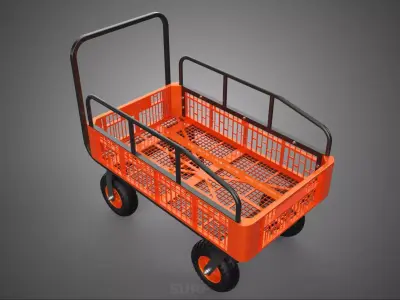 LUGGAGE TROLLEY WAGON CART BAGGAGE AIRPORT HOTEL TERMINAL OFFICE 3D model