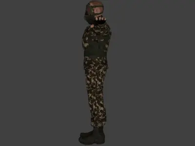 Rigged Soldier 08 3D model