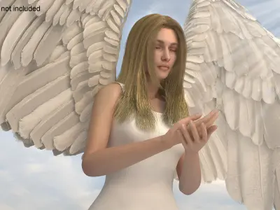 Blue Eyed Female Blonde Angel Rigged 