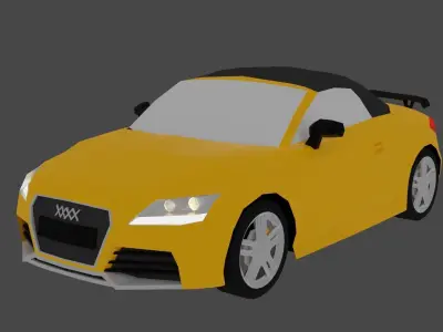 AUDI TT RS ROADSTER 2010 - LOW POLY - RIGGED Low-poly 3D model