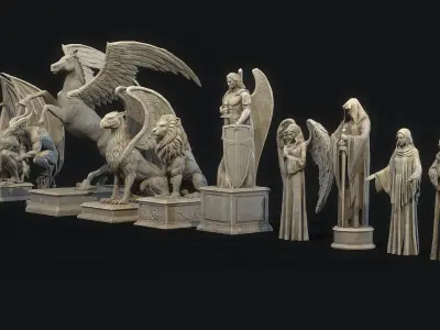 Mystical Statues Collection 3D model