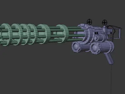 GATLING MACHINE GUN Low-poly 3D model
