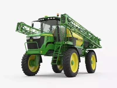 Industrial Agricultural Self Propelled Sprayer Low-poly 3D model