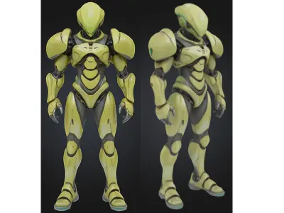 Cyber Hive Soldier Low-poly 3D model