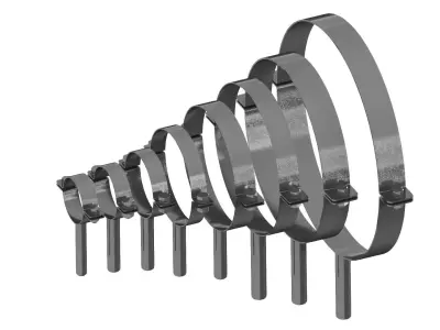 Standard pipe clamps Low-poly 3D model