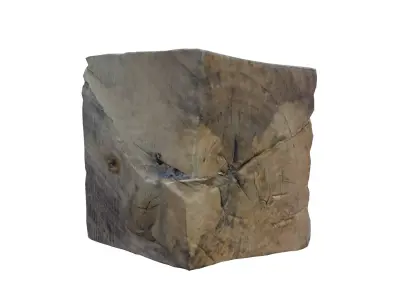 Wood Cube01 Free low-poly 3D model
