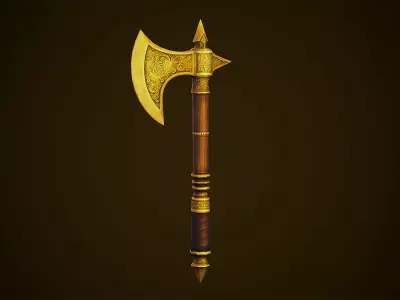 Golden Axe - Game Ready Weapon Low-poly 3D model