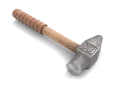 Hammer Low-poly 3D model 19
